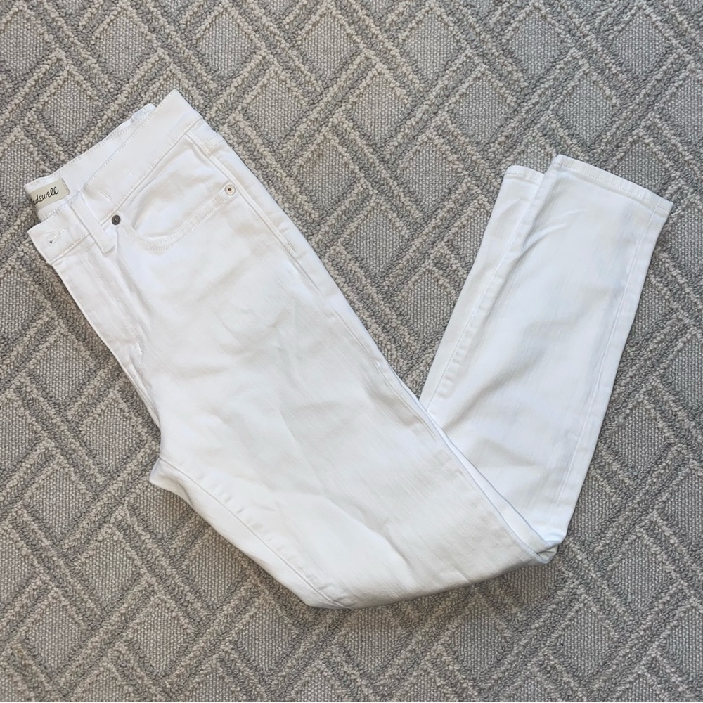 Madewell 9" High Riser Skinny Jeans stretch denim white size 27 4